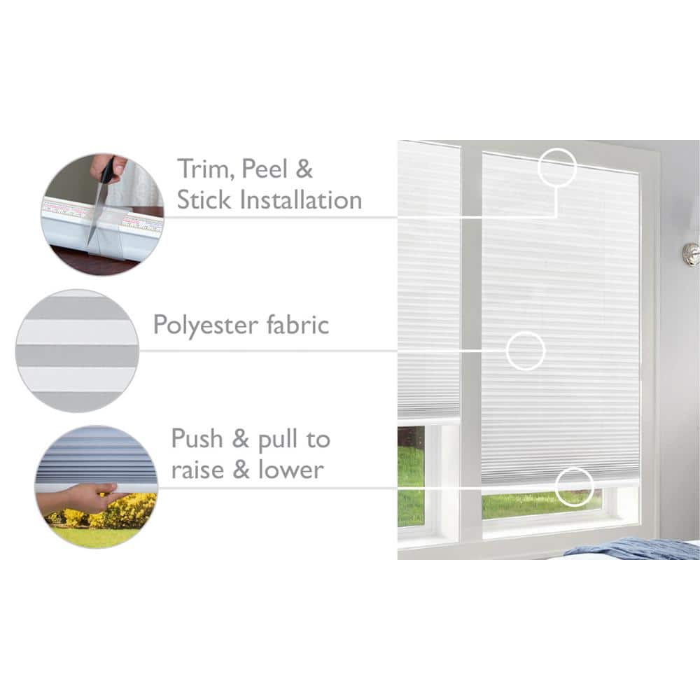 White Cordless Blackout Cellular Fabric Indoor Shade 30" x 64"