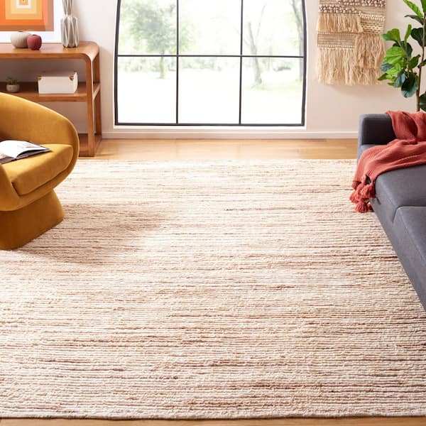 Casablanca 10 ft. x 14 ft. Beige/Ivory Marle Striped Area Rug