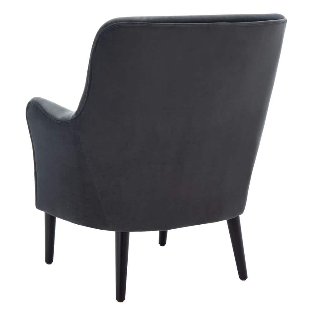 Arlyss Black Velvet Mid-Century Modern Accent Chair