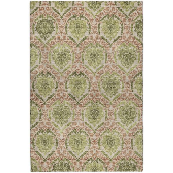 Dream Shag Premium Machine Washable Abstract ADS811 Olive 5 ft. x 7 ft. 6 in. Area Rug
