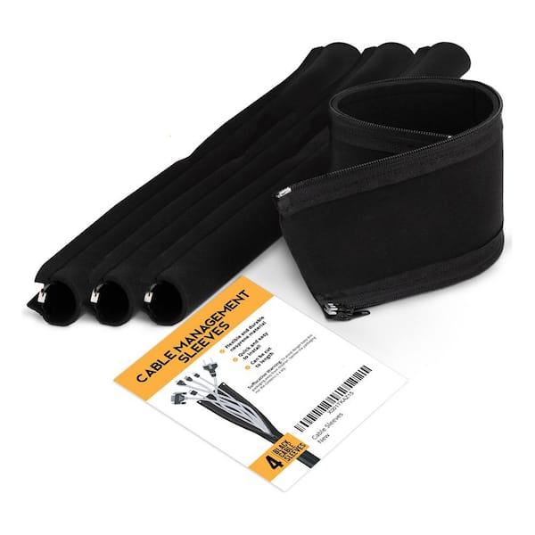 Stalwart Cable Management Sleeves in Black (4-Pack)