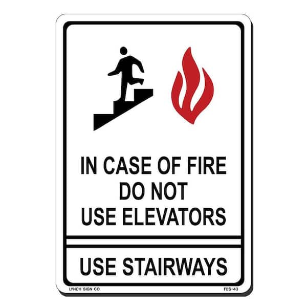 7 in. x 10 in. In Case of Fire Do Not Use Elevator Sign Printed on More Durable, Thicker, Longer Lasting Styrene Plastic