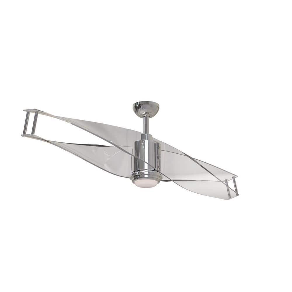 Illusion 56 in. Dual Mount Indoor Brushed Polished Nickel Finish Ceiling Fan, LED Light and Remote/Wall Control Included -  CRAFTMADE, ILU56PLN2