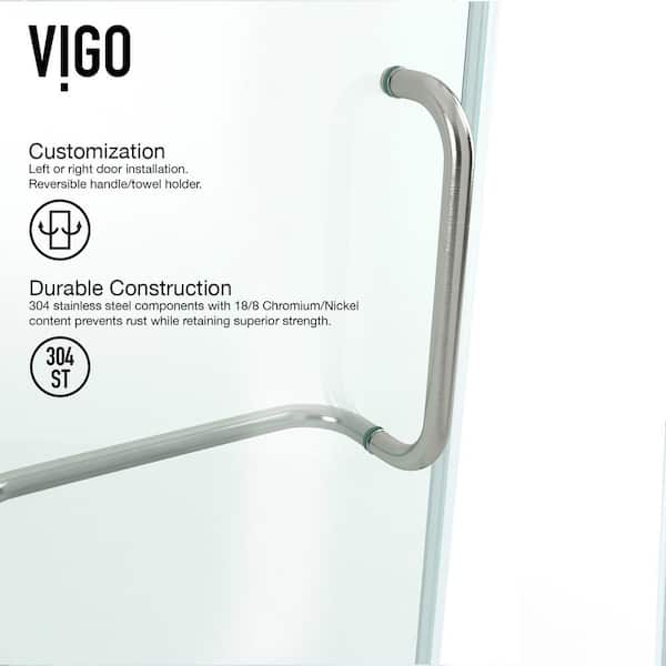 Piedmont 36 in. L x 36 in. W x 73 in. H Frameless Pivot Neo-angle Shower Enclosure in Brushed Nickel with Clear Glass