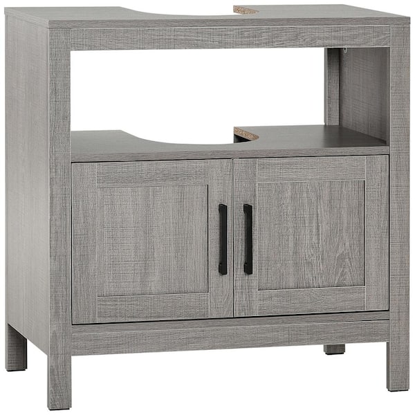 kleankin Pedestal Sink Storage Cabinet, Under Sink Cabinet with Double –  ShopEZ USA