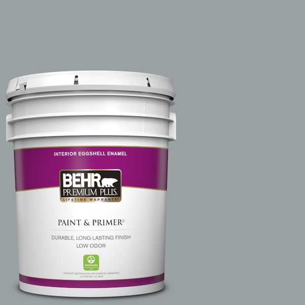 BEHR PREMIUM PLUS 5 gal. Home Decorators Collection #HDC-SM16-02 River Rock Grey Eggshell Enamel Low Odor Interior Paint & Primer