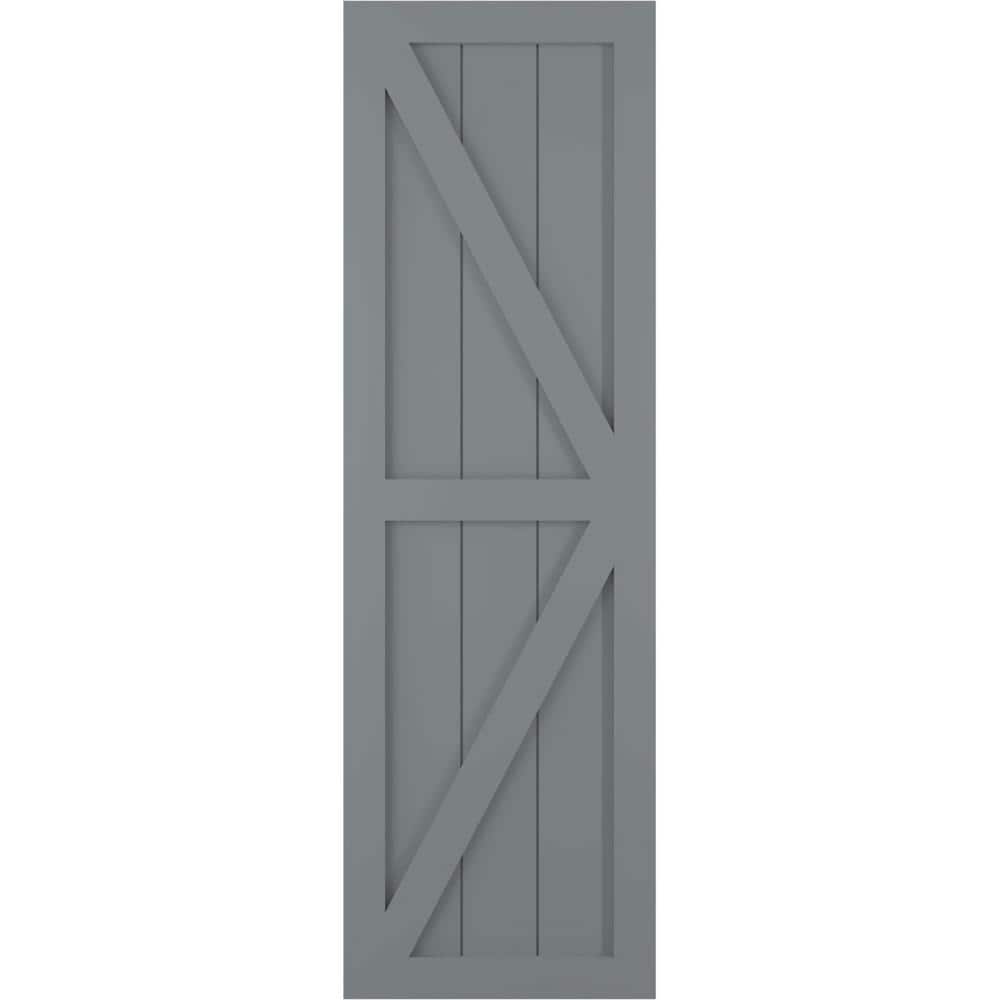 15 in. x 31 in. True Fit PVC Two Equal Panel Farmhouse Fixed Mount Board and Batten Shutters Pair in Ocean Swell price history on PriceWatchPro