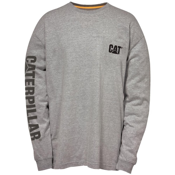 Caterpillar Trademark Banner Men S X Large Dark Heather Grey Cotton Long Sleeve T Shirt 004 Xl The Home Depot