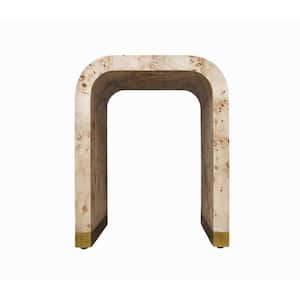 Charlie 18 in. Beige Rectangle Wood End Table