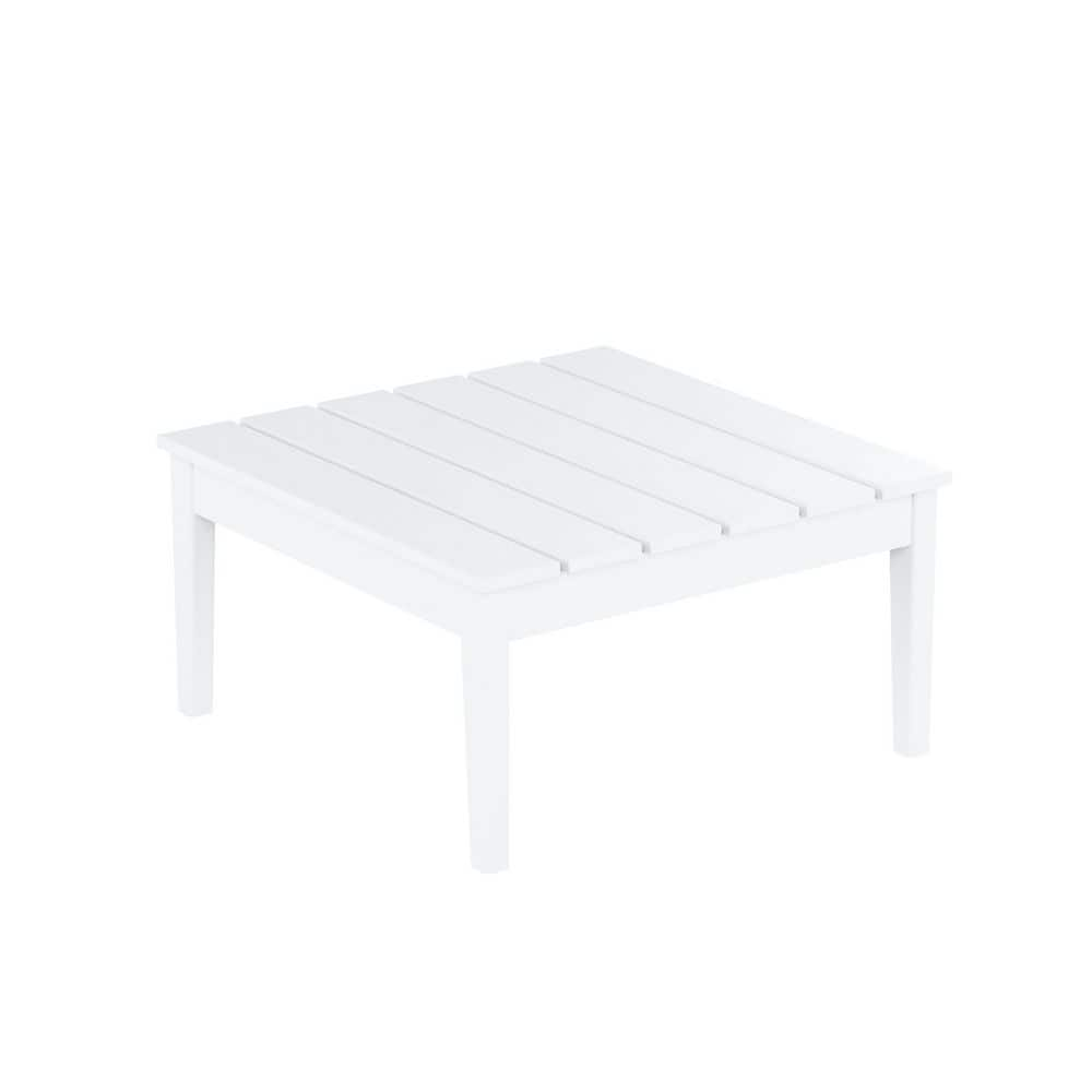 WESTIN OUTDOOR Shoreside White Modern 17 in. Tall Square HDPE Plastic ...