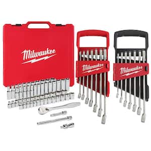 3/8 in. Drive SAE/Metric Ratchet and Socket Mechanics Tool Set with SAE/Metric Combination Wrenches (70-Piece)