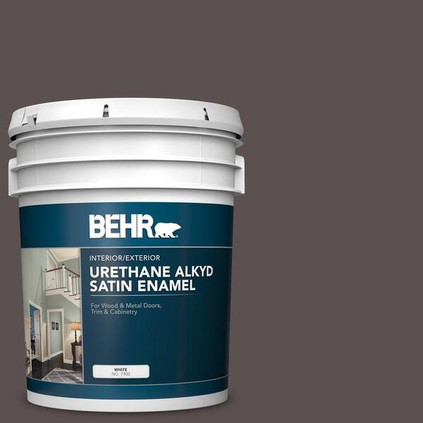 BEHR 5 gal. AE24 Barn Brown Urethane Alkyd Satin Enamel Interior