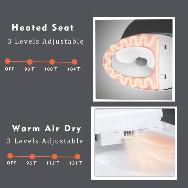 JimsMaison Elongated Bidet Toilet 1.28 GPF Pink with Automatic Features