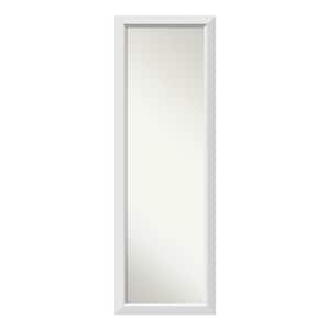 Large Rectangle Satin White Contemporary Mirror (52 in. H x 18 in. W)