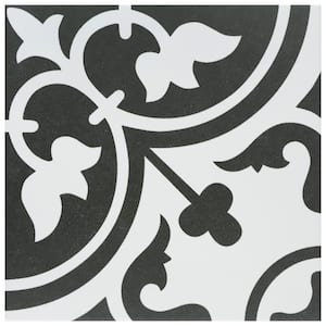 Arte Clover Black 9-3/4 in. x 9-3/4 in. Porcelain Floor and Wall Tile (10.88 sq. ft./Case)