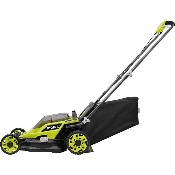 Ryobi 13 in. ONE+ 18-Volt Lithium-Ion Battery Walk Behind Push Lawn Mower \u0026 String Trimmer - 4.0 Ah Battery/Charger Included