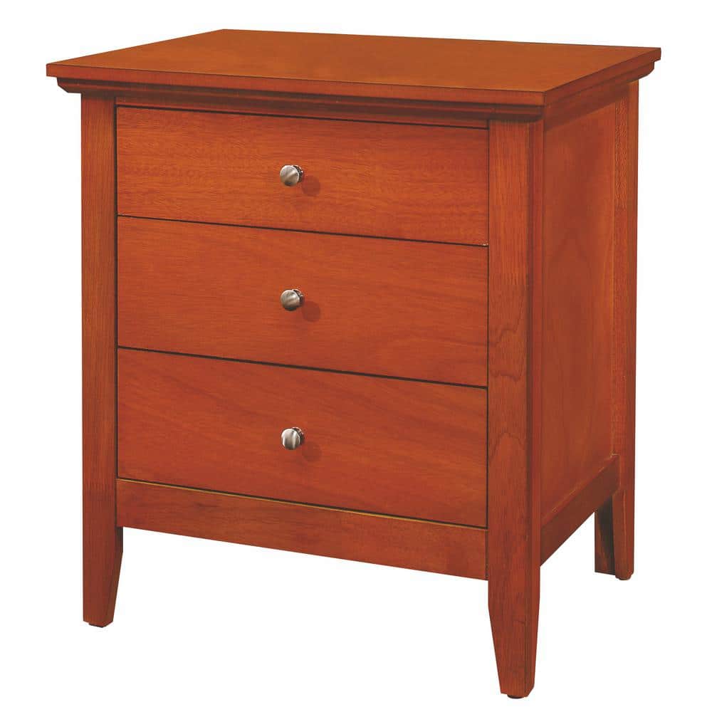 AndMakers Hammond 3Drawer Oak Nightstand (26 in. H x 18 in. W x 24 in. D) PFG5460N The Home
