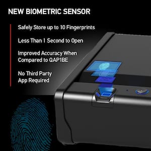 Biometric Gun Safe for 2 Pistols with Fingerprint Lock and Interior Lights