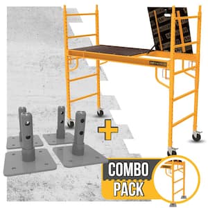 Safeclimb Baker 6.2 ft. L x 6.25 ft. H x 2.5 ft. D Metal Scaffold Platform with Wheels and Base Plates, 1100lb. Capacity