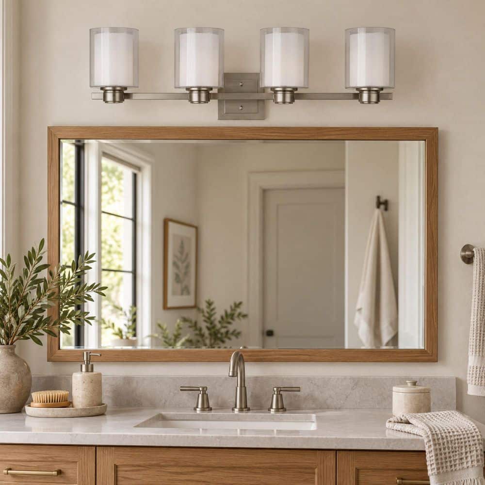 Design House Oslo 4-Light Brushed Nickel Vanity Light 556167 - The