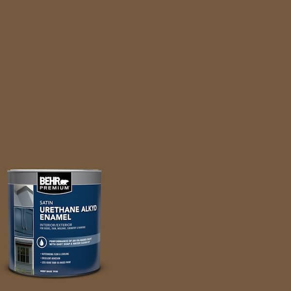 1 qt. #290F-7 Wooden Cabin Satin Enamel Urethane Alkyd Interior/Exterior Paint