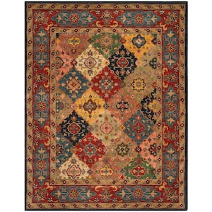 Heritage Red/Multi 8 ft. x 10 ft. Geometric Floral Border Area Rug