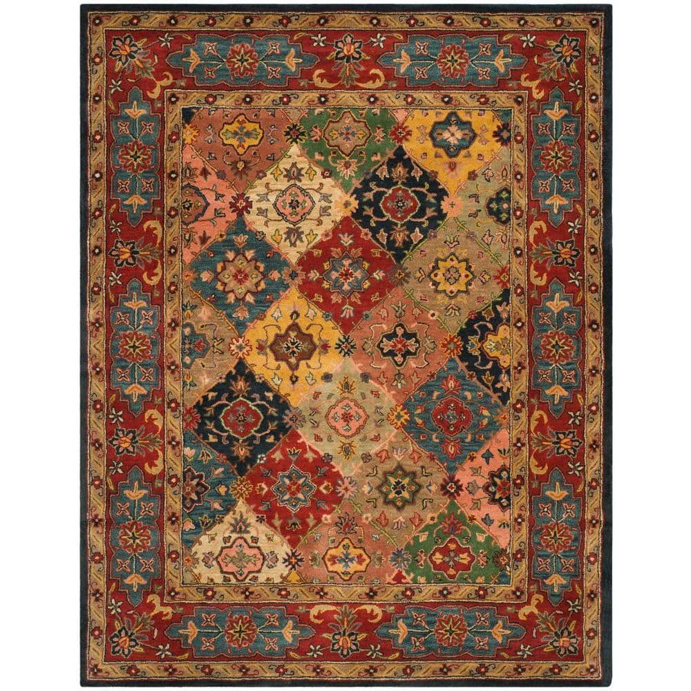 SAFAVIEH Heritage Collection X-Large Area Rug - 12' x 18', Brown & Blue,  Handmade Traditional Oriental Wool, Ideal for High Traffic Areas in Living