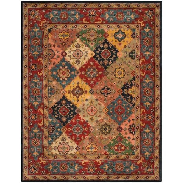 SAFAVIEH Heritage Red/Multi 8 ft. x 10 ft. Geometric Floral Border Area Rug