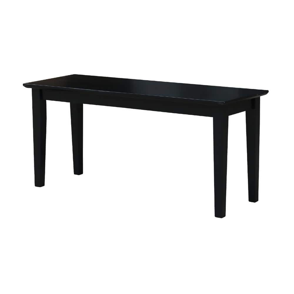 39" Black Solid Wood Shaker Style Bench