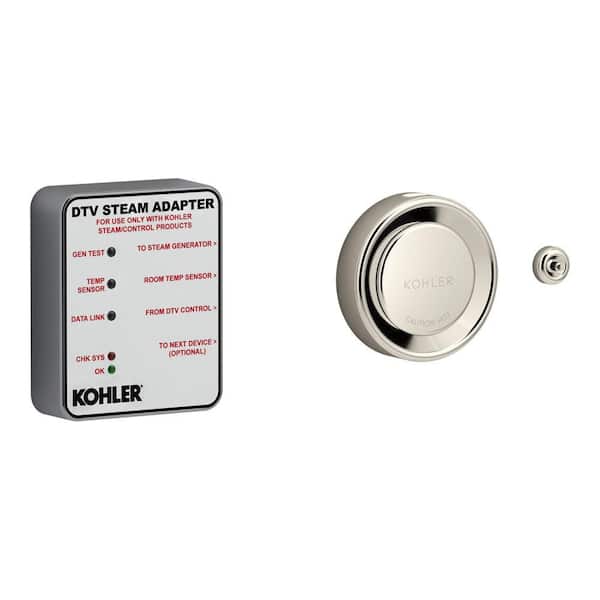 KOHLER DTV+ Steam Bath Generator Adapter Kit in Vibrant Polished Nickel