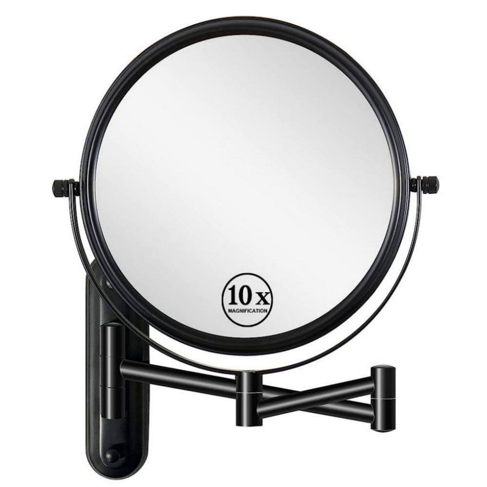 Amucolo 8 in. W x 12 in. H Round 1X/10X Magnifying Wall Mount Bathroom