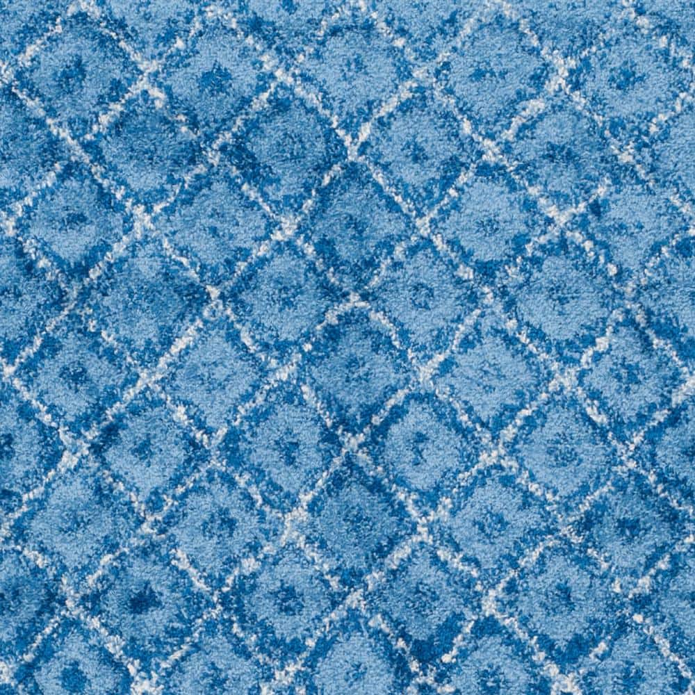 Adirondack Light Blue and Dark Blue Square Area Rug