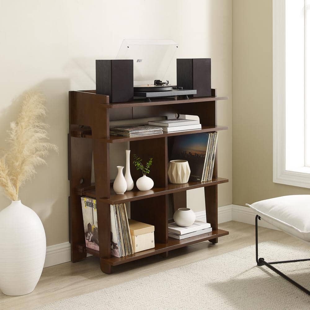 Mahogany 41.5'' Turntable Console with Record Storage