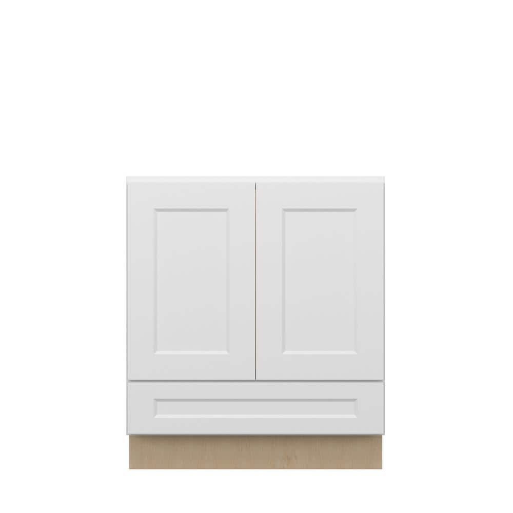 Norfolk Shaker 30 in. W x 34.5 in. H x 21 in. D in Painted White Plywood Assembled Bath Base w/Bottom Drawer price history on PriceWatchPro