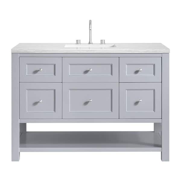 Breckenridge 48.0 in. W x 23.5 in. D x 34.25 in. H Single Bath Vanity in Serenity Blue w/ Solid Surface Arctic Fall Top