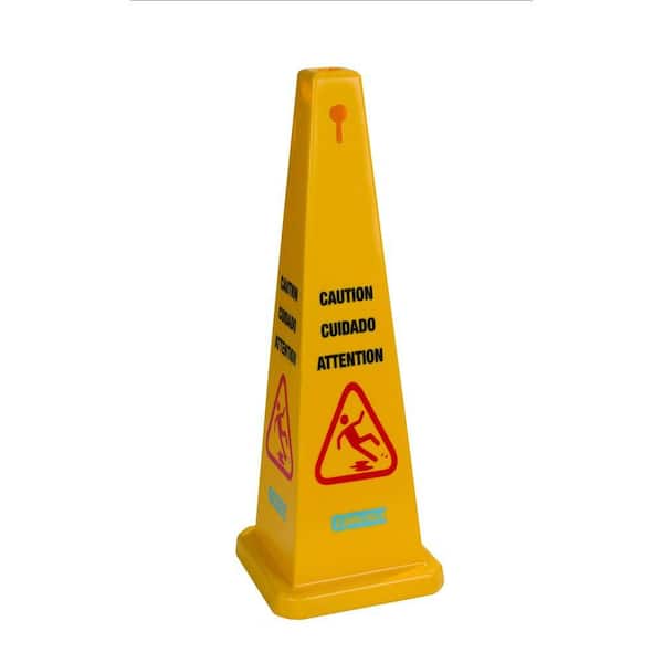 Carlisle 36 in. 4 Sided English/Spanish/French Caution Cone (Case of 3)