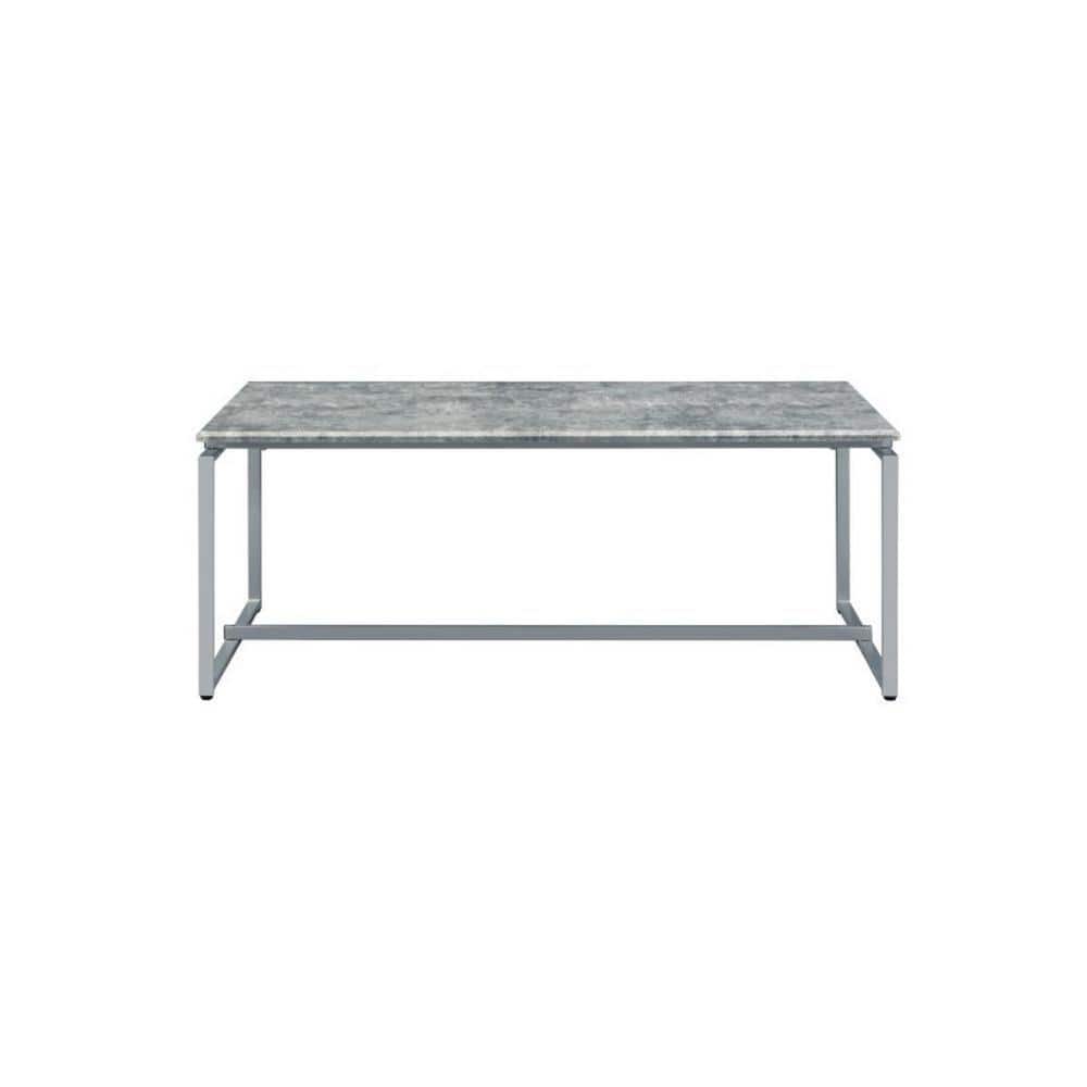 47 in. Gold Rectangle PVC Coffee Table