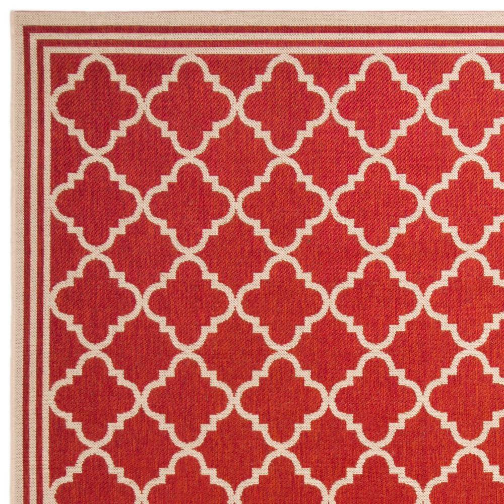 Beachside Bliss Red & Cream Easy-Care Outdoor Area Rug, 8' x 10'
