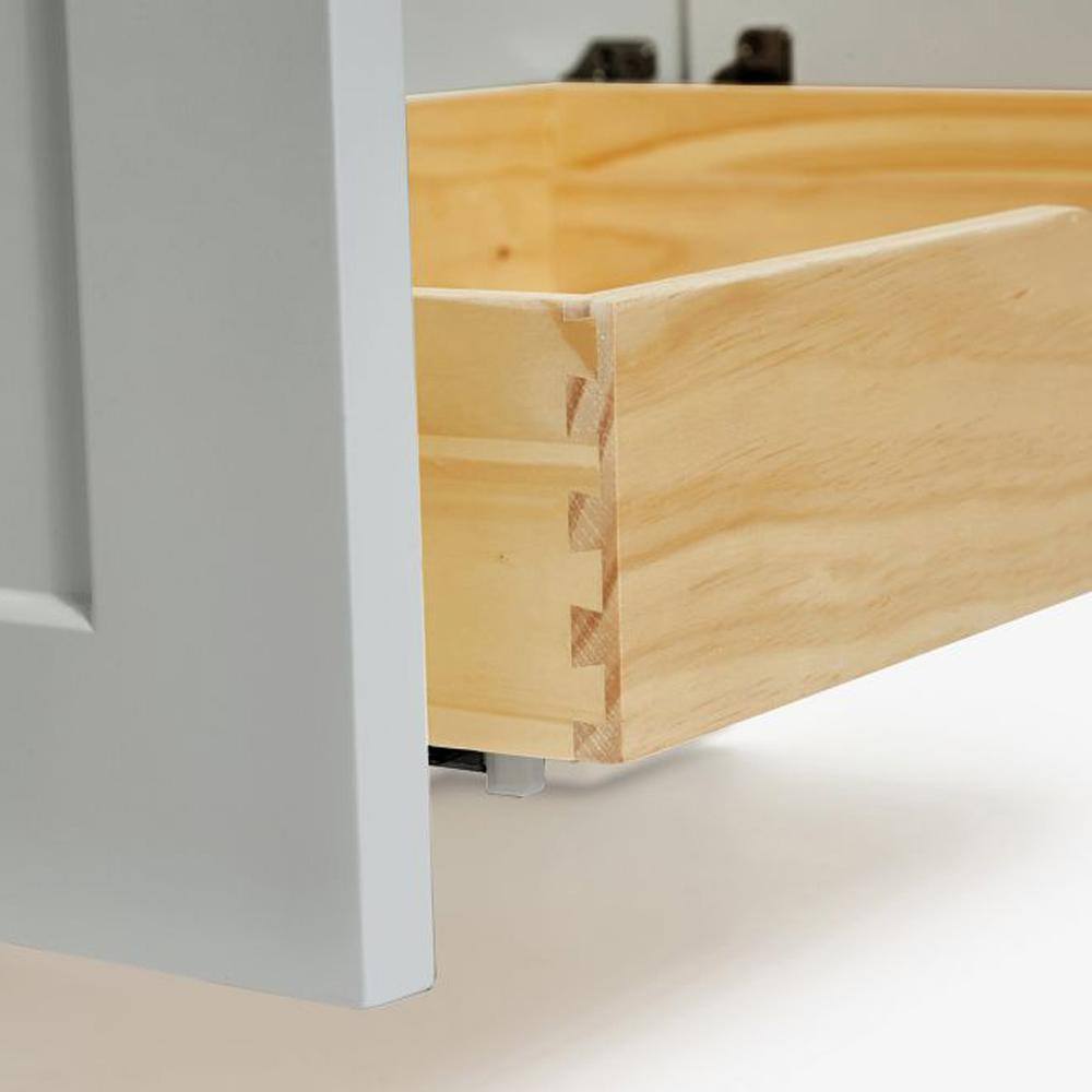 Gray 42'' Freestanding Wood Bathroom Vanity Base with Brass Hardware