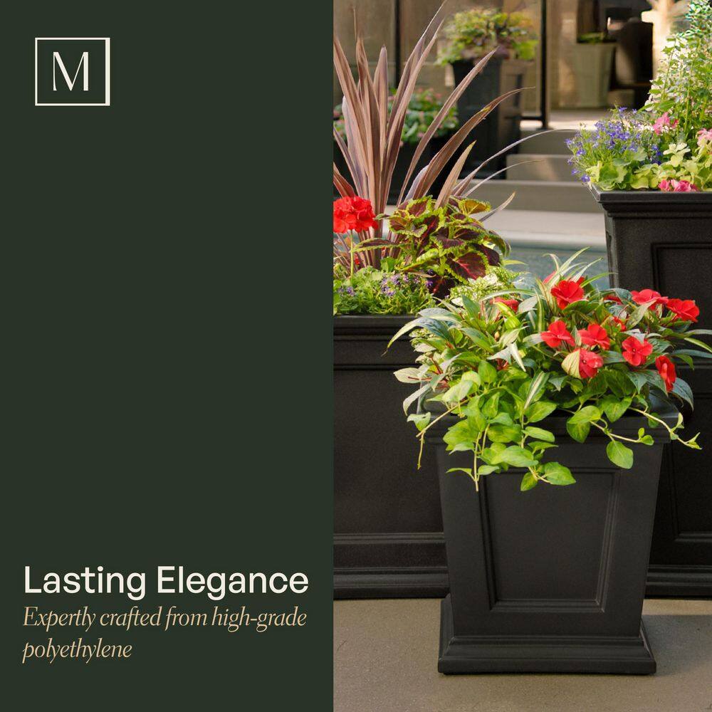 Espresso 17" Square Self-Watering Polyethylene Planter