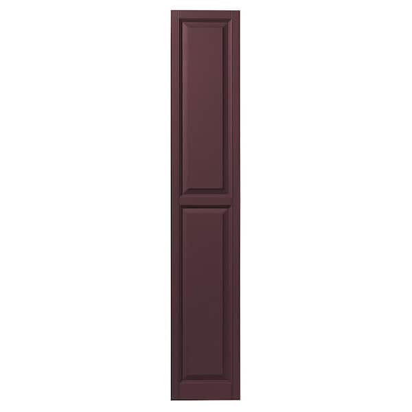 Ply Gem 15 in. x 71 in. Raised Panel Polypropylene Shutters Pair in Vineyard Red