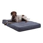 Oscar Large Blue Steel Sherpa Orthopedic Dog Bed