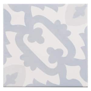 Istanelle Square 7.88 in. x 7.88 in. Matte Turiya Blue Porcelain Marble Tile (8.17 sq. ft./case)