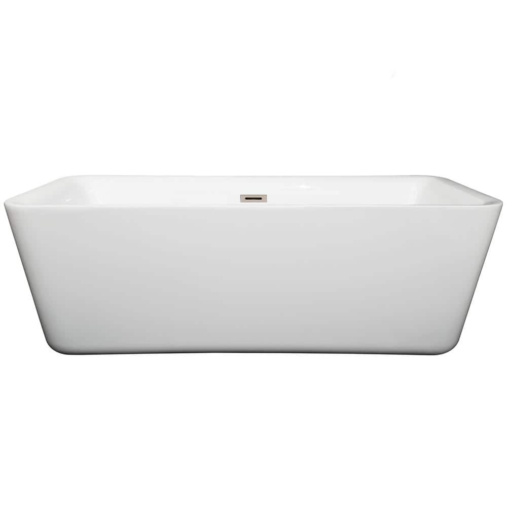 Emily 69'' White Freestanding Acrylic Soaking Bathtub