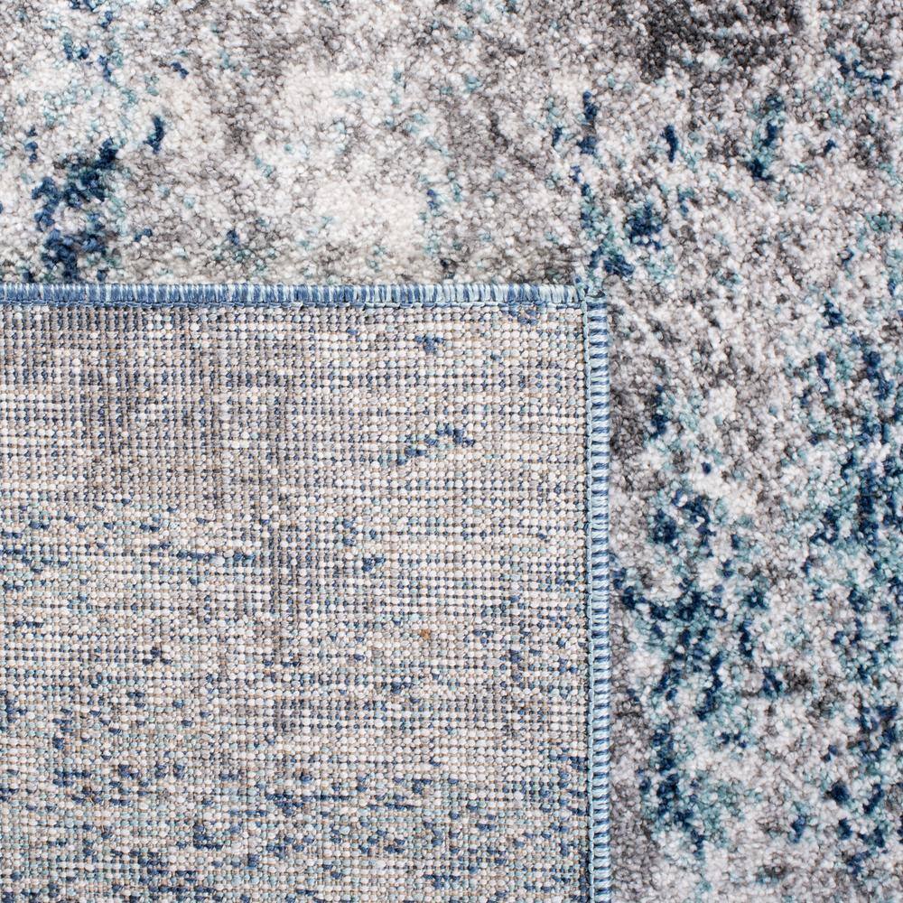 Abstract Elegance Gray and Navy 2' x 7' Synthetic Runner Rug