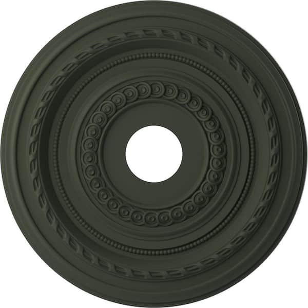 Ekena Millwork 1 in. x 19 in. O.D. x 3-1/2 in. I.D. P Cole Thermoformed PVC Ceiling Medallion, UltraCover Satin Hunt Club Green