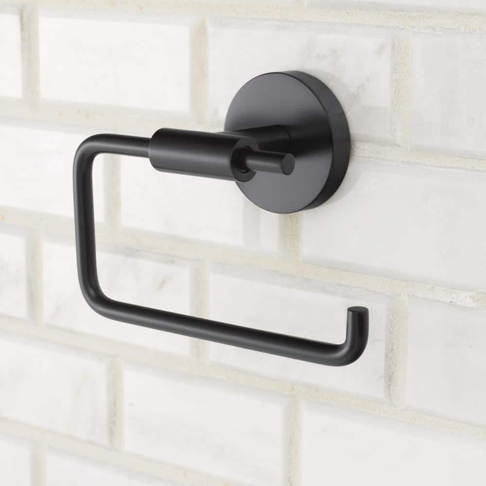 Matte Black Brass Wall Mount Toilet Paper Holder