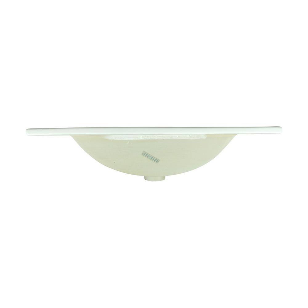 Luke White Ceramic Rectangular Drop-In Bathroom Sink