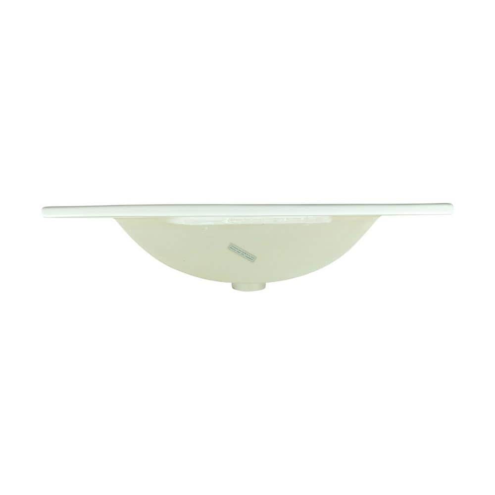 Luke 24'' White Porcelain Drop-In Bathroom Sink with Overflow