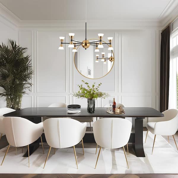 Zevni Modern 12-Light Integrated LED Brass and Black Sputnik